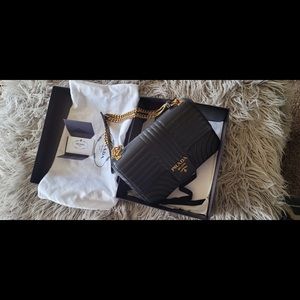 *SOLD*Prada Diagramme leather shoulder bag